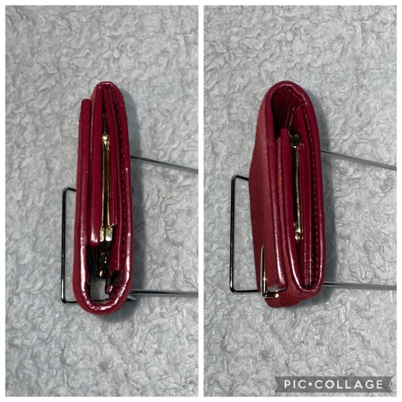 Gucci Vintage Rare Calf Pony Hair & Leather Oxblood Bi-fold Long Kisslock Wallet - Picture 9 of 14